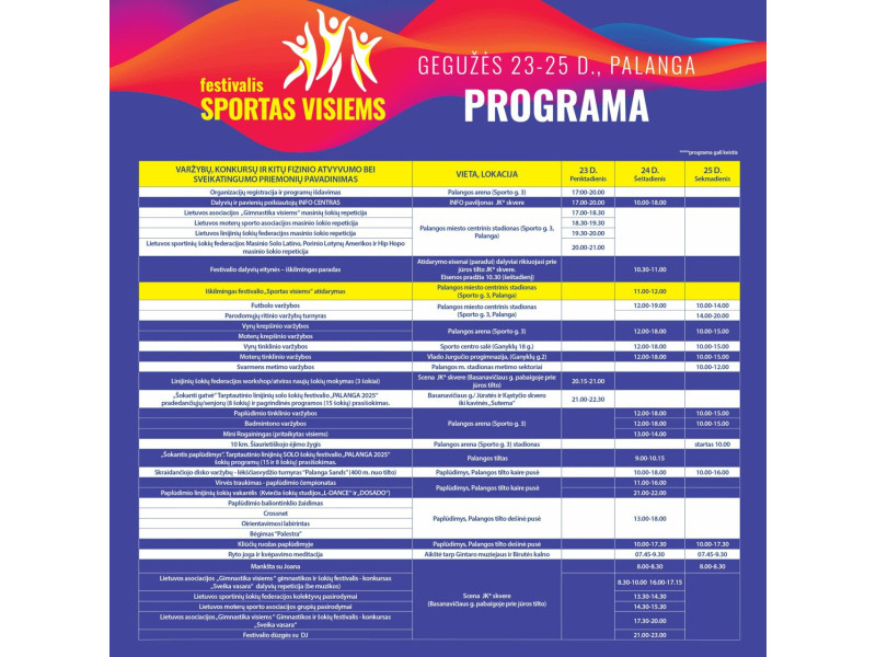 Gegužės 23-25 dienomis kurorte vyks festivalis „Sportas visiems“
