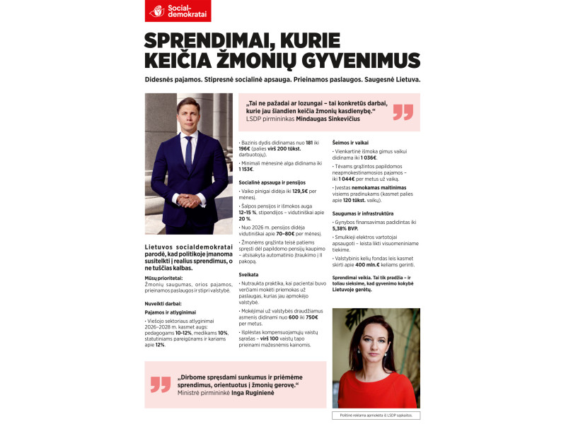 Lietuvos socialdemokratų partija (LSDP): sprendimai, kurie keičia žmonių gyvenimus