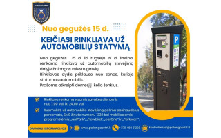 Nuo gegužės 15 dienos keičiasi rinkliava už automobilių statymą