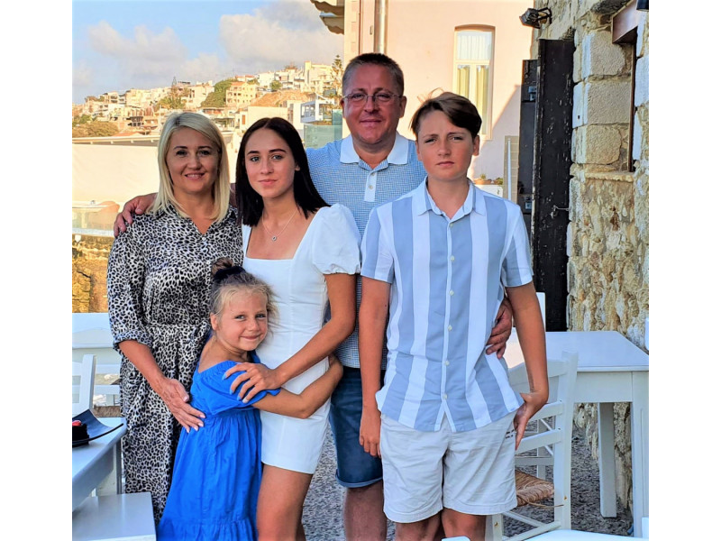 Palangos meras Šarūnas Vaitkus su šeima: žmona Vilma, sūnumi Domantu ir dukromis Gabija ir Ieva