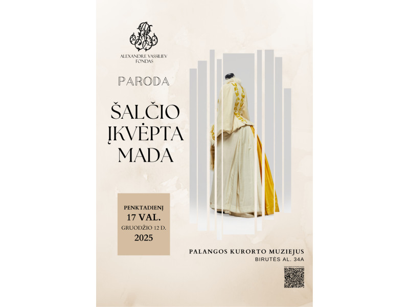 Palangos kurorto muziejuje atidaroma elegancija pulsuojanti ir mados istorijos entuziastus užbursianti paroda „Šalčio įkvėpta mada“ iš Aleksandro Vasiljevo fondo kolekcijos