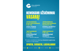 Nemokami užsiėmimai vasarą  Palangos baseine