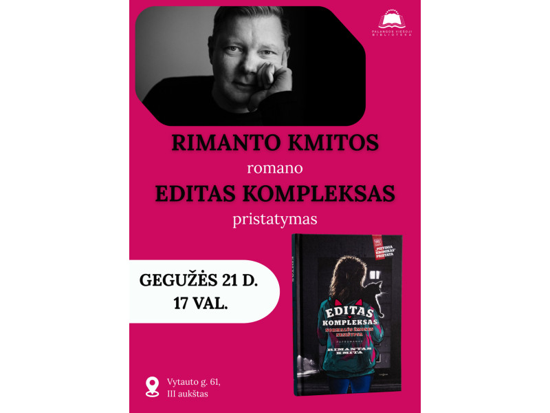 Rimanto Kmitos romano „Editas kompleksas“ pristatymas Palangoje
