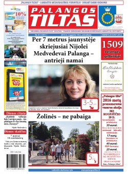Palangos tilto laikraštis, Data: 2015-08-17, Numeris: 60 (1396) 