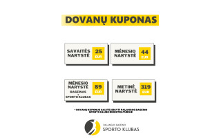 Palangos baseino sporto klubo dovanų kuponai