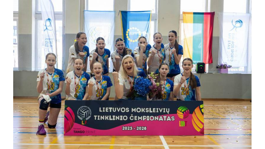 Lietuvos U13 mergaičių salės tinklinio čempionato finalinio etapo nugalėtoja – Palangos SC komanda