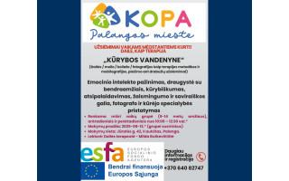 Užsiėmimai vaikams mėgstantiems kurti! (nuo 9 iki 14 metų)