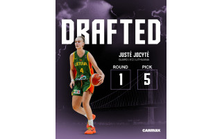 Istorinė naktis: Justė Jocytė – aukščiausiai WNBA biržoje pašaukta lietuvė