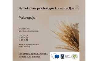 Nemokamos individualios psichologinės konsultacijos Palangoje