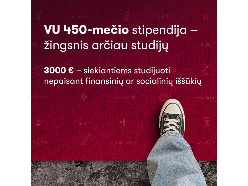 Vilniaus universiteto 450-mečio stipendija studentams, turintiems finansinių sunkumų