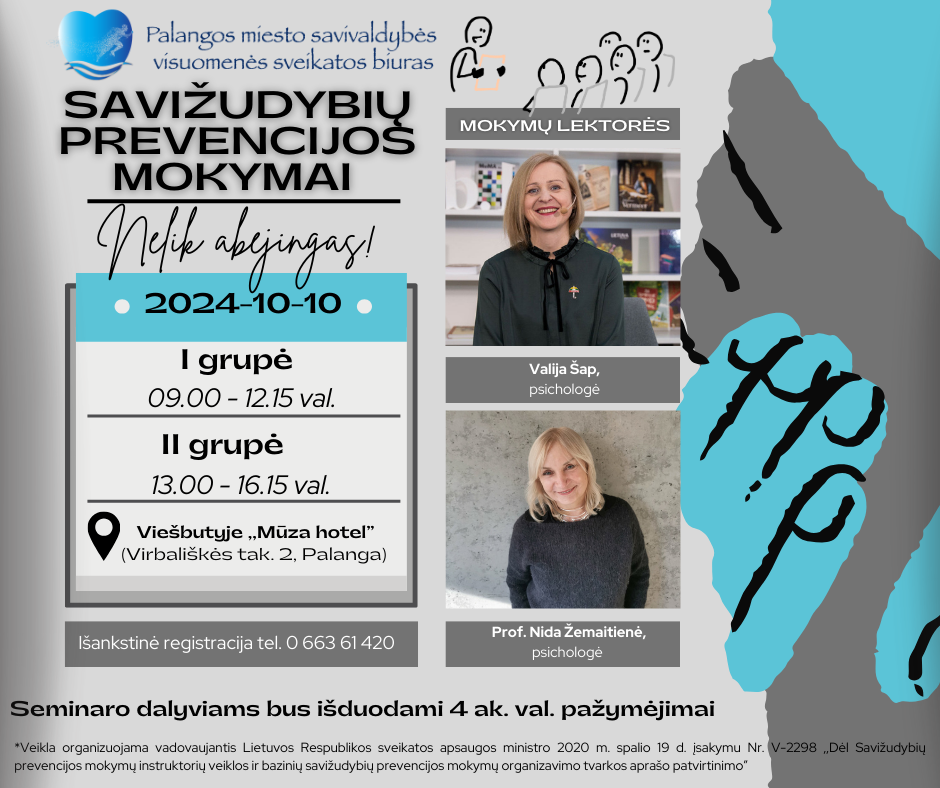 Savižudybių prevencijos mokymai – nelik abejingas!