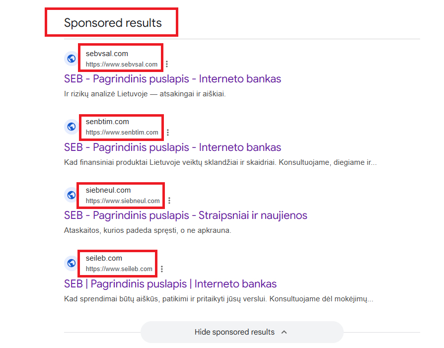 Sukčiai kuria netikras svetaines: įspėja saugotis paieškos sistemose rodomų nuorodų