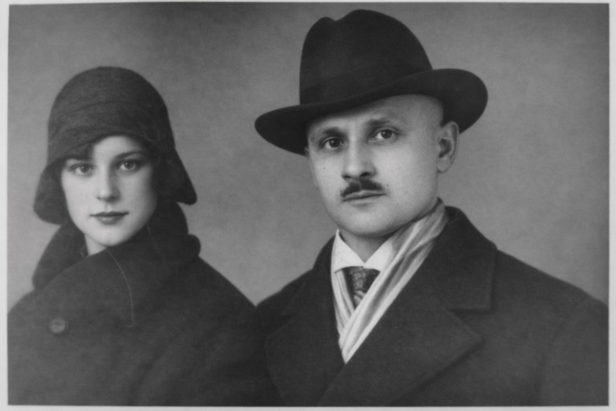 Simonas Benjaminovičius su dukra Rachile, apie 1937 m. Palanga