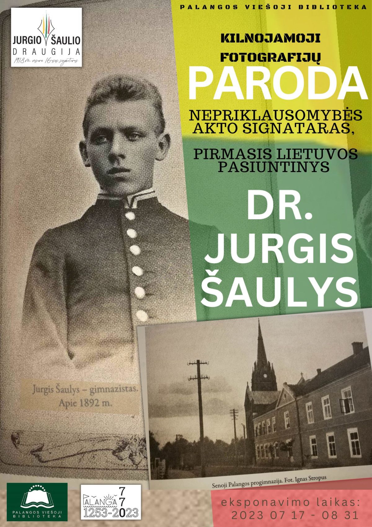 Paroda „Nepriklausomybės akto signataras, pirmasis Lietuvos pasiuntinys dr. Jurgis Šaulys“ atkeliauja į Palangos viešąją biblioteką