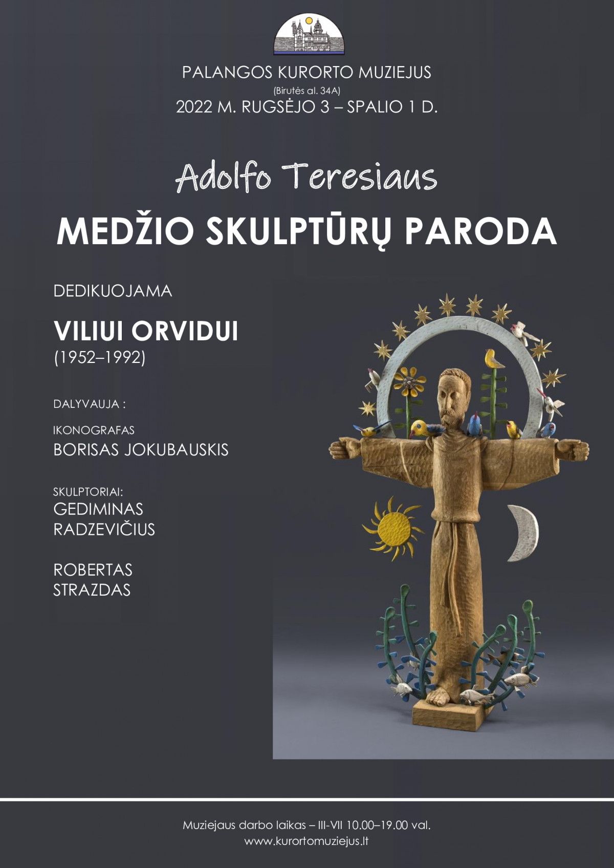 Palangos kurorto muziejuje – tautodailininko Adolfo Teresiaus medžio skulptūrų paroda