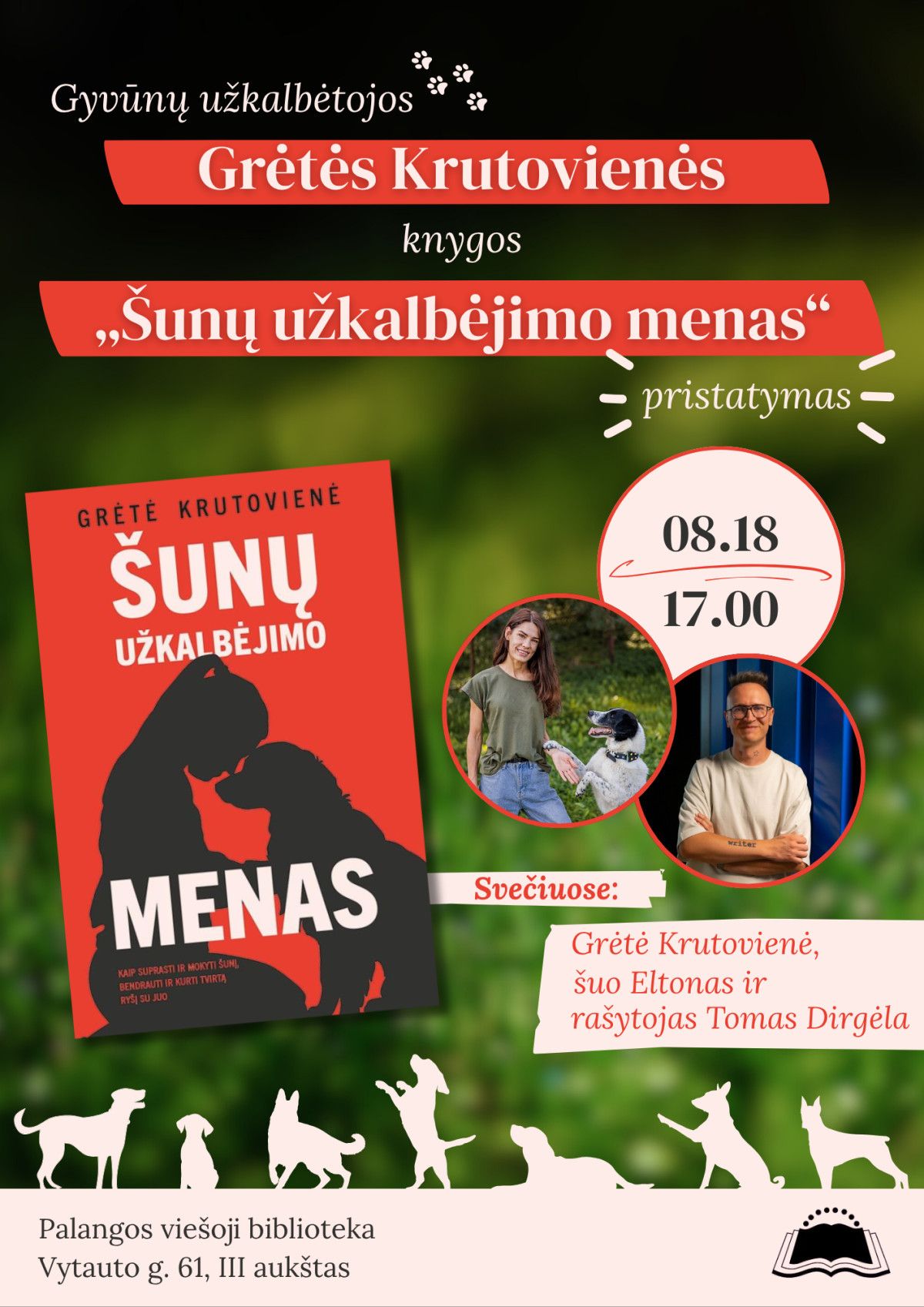 Grėtės Krutovienės knygos „Šunų užkalbėjimo menas. Kaip suprasti ir mokyti šunį, bendrauti ir kurti tvirtą ryšį su juo“ pristatymas