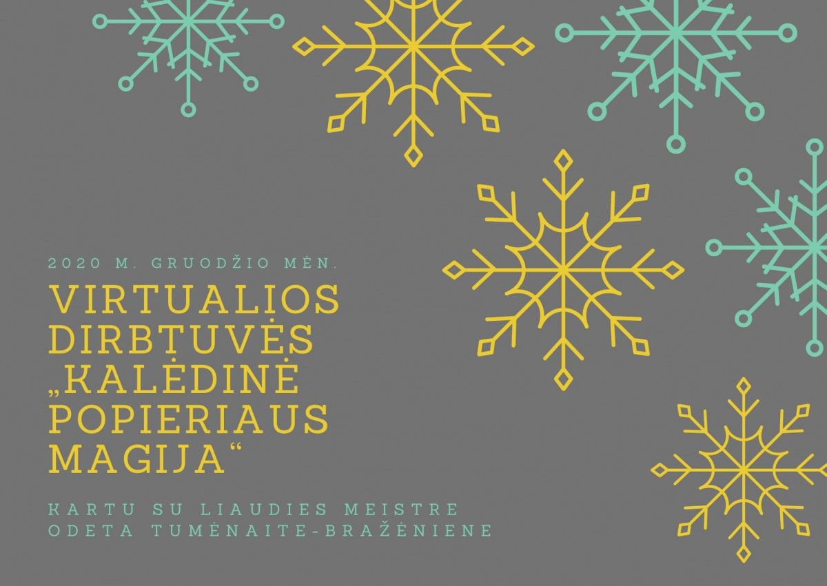 Palangos burmistro Jono Šliūpo muziejus kviečia į virtualias dirbtuves „Kalėdinė popieriaus magija“