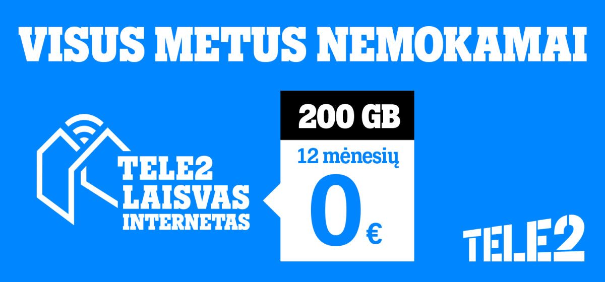Laikui namuose – išskirtiniai pasiūlymai su „Tele2 Laisvu internetu“