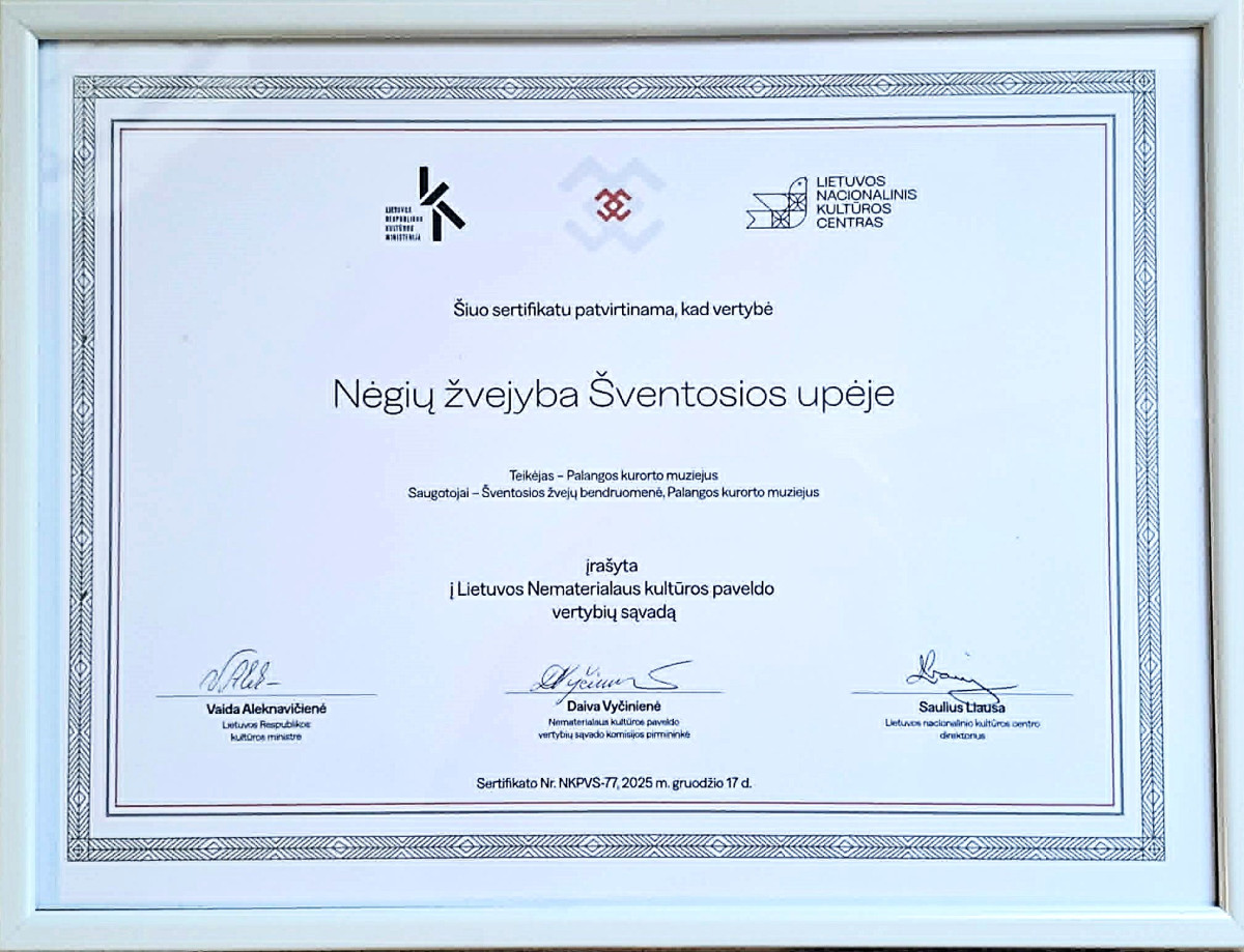 Nėgių žvejyba Šventosios upėje papildė Lietuvos nematerialaus kultūros paveldo vertybių sąvadą
