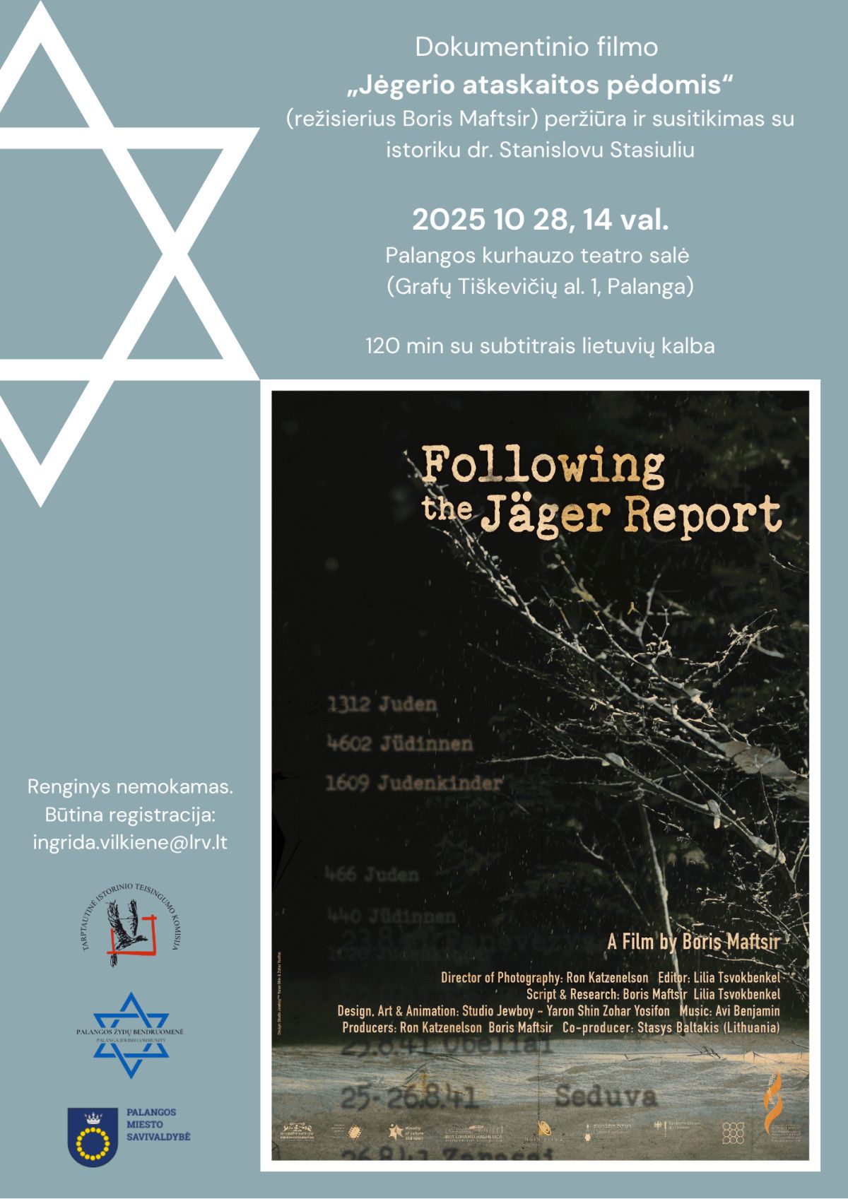 Filmo „Jėgerio ataskaitos pėdomis“ peržiūra ir diskusija su istoriku dr. Stanislovu Stasiuliu
