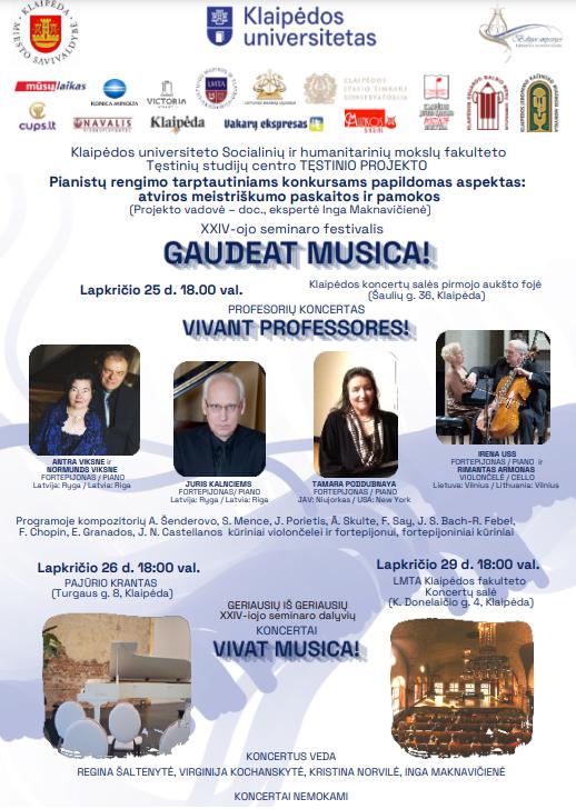 XXIV SEMINARAS IR FESTIVALIS ..GAUDEAT MUSICA"