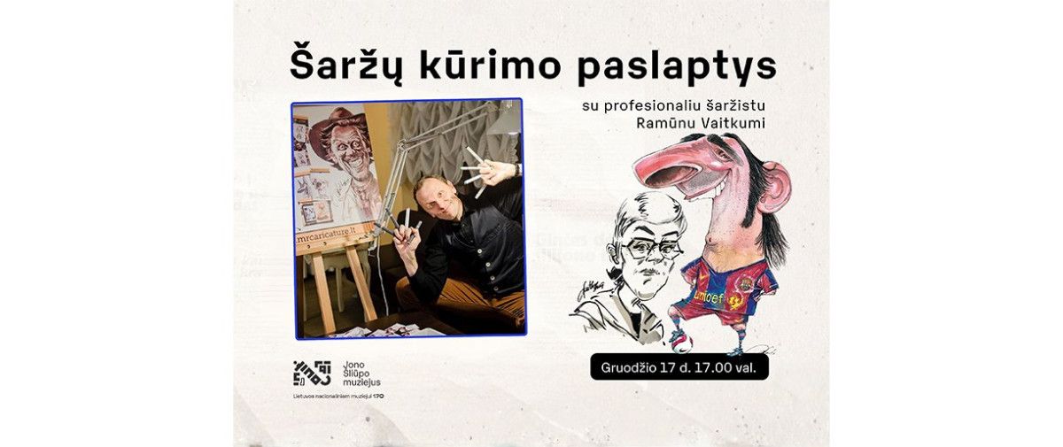 Šaržų kūrimo paslaptys su profesionaliu šaržistu Ramūnu Vaitkumi
