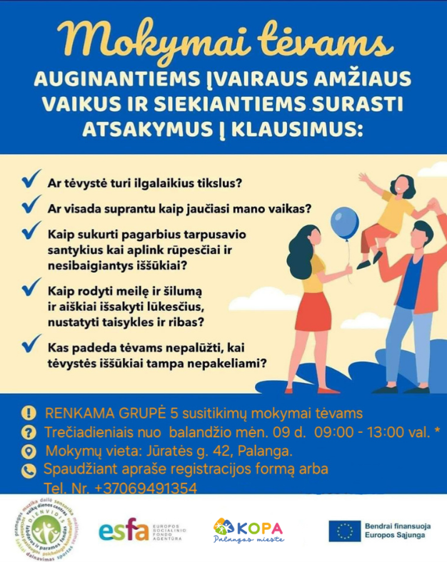 Organizuojami tėvystės mokymai