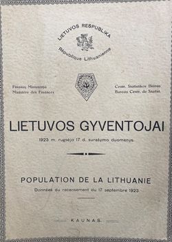 Informacinis leidinys „Lietuvos gyventojai. 1923 m. rugsėjo 17 d. surašymo duomenys“, 1926 m.