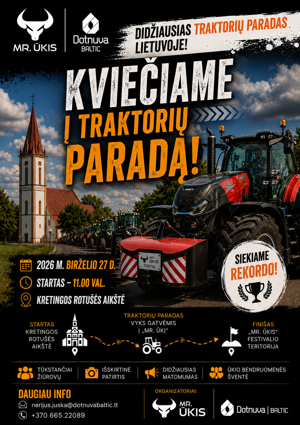 Kretingos rajone – didžiausias traktorių paradas Lietuvoje
