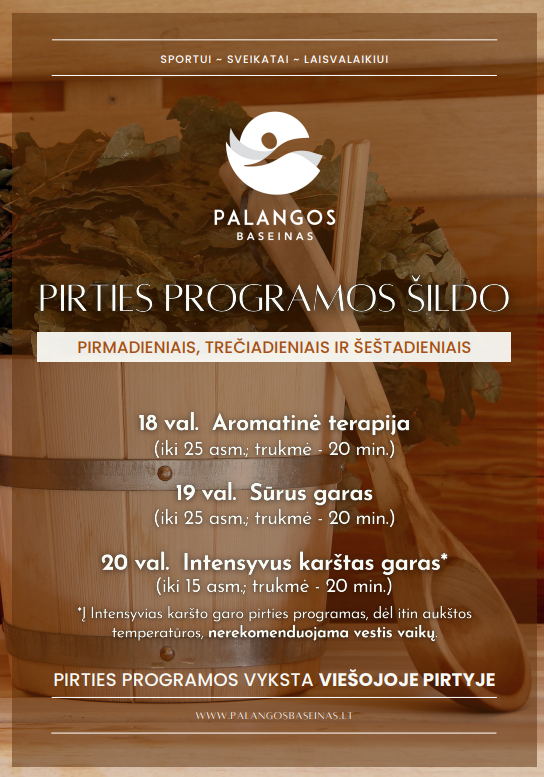 Pirties programos Palangos baseine