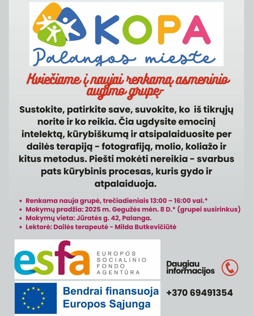 Kviečiame registruotis į naujai renkamą asmeninio augimo grupę