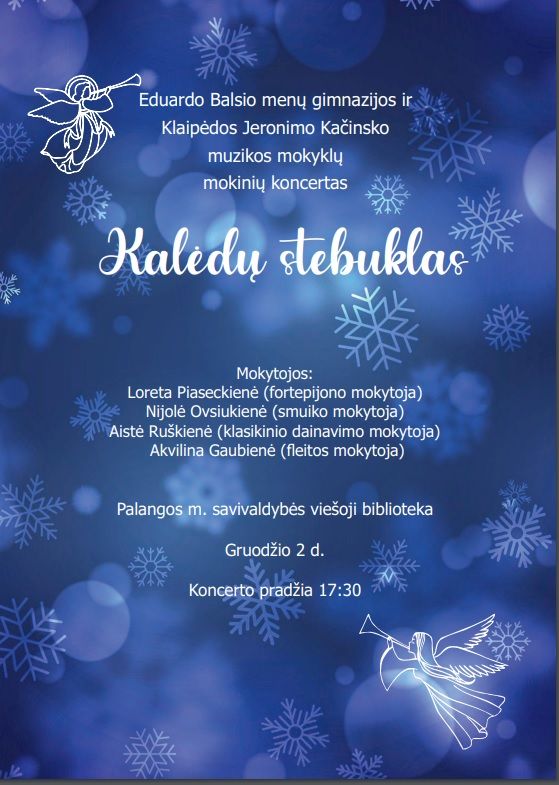Palangos viešojoje bibliotekoje - koncertas ,,Kalėdų stebuklas“