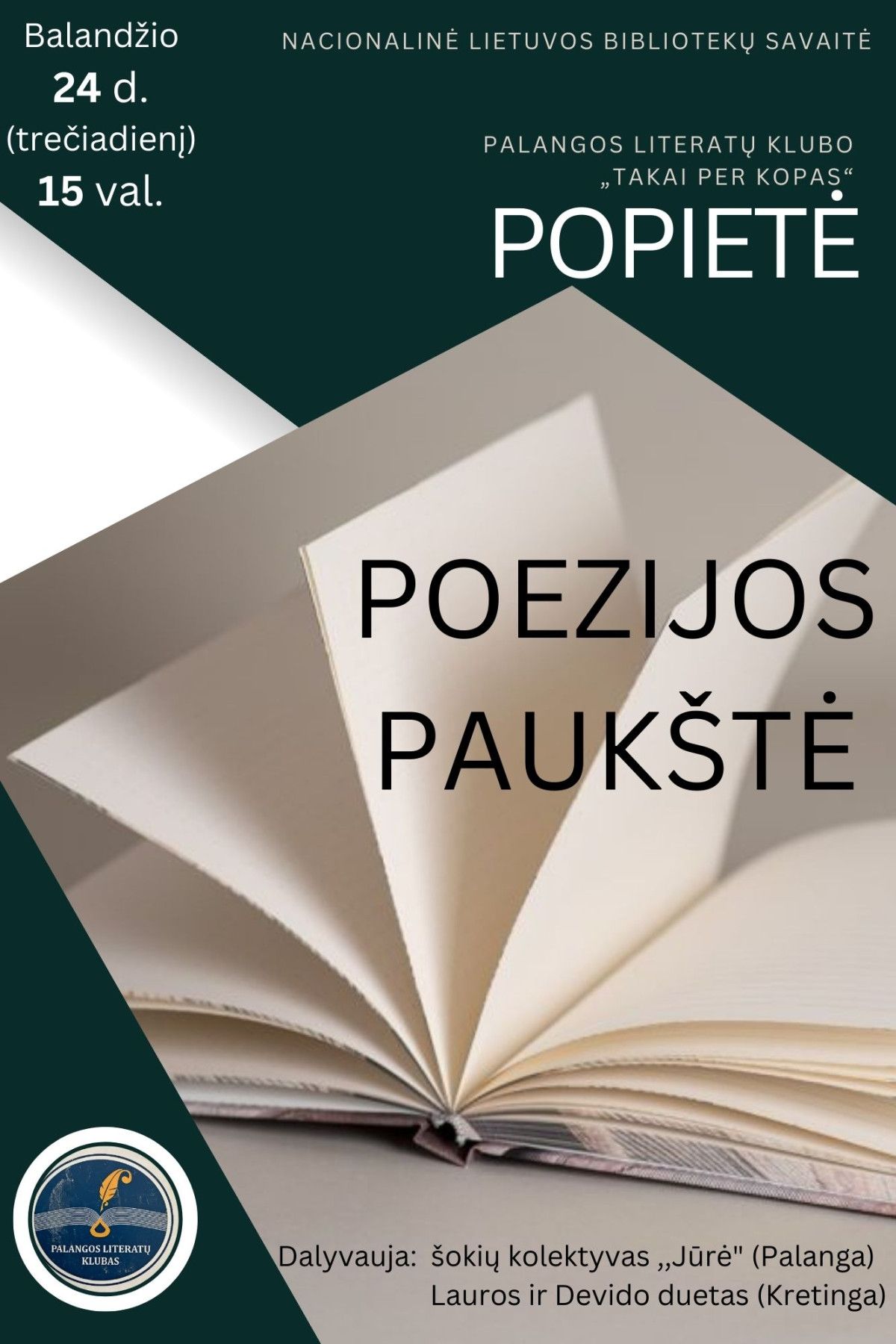 Palangos literatų klubo „Takai per kopas“ popietė