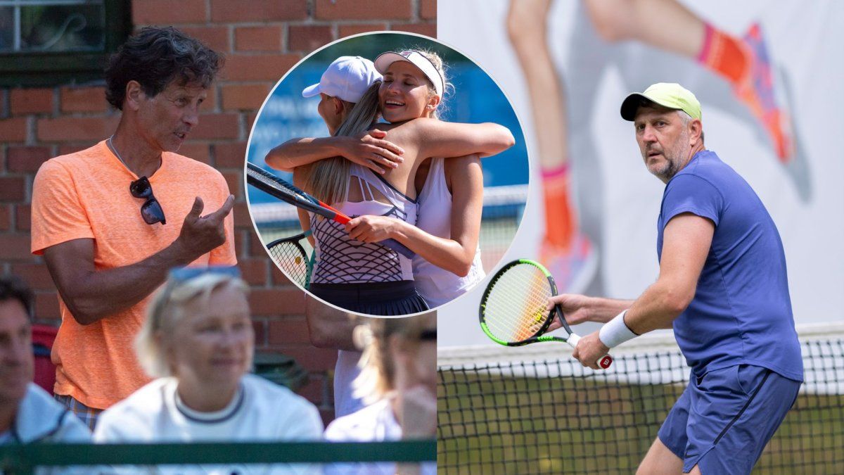 Darius Mockus (kairėje) ir Darius Maskoliūnas teniso turnyre Palangoje / „Nordstreet Tennis Cup“ nuotr.