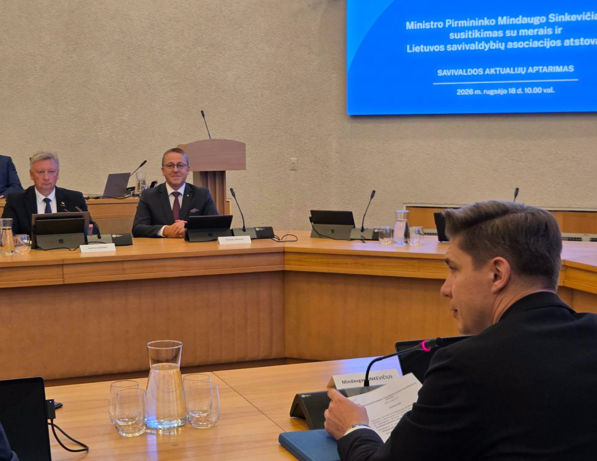 Palangos meras Šarūnas Vaitkus su premjeru aptarė savivaldybių finansinį savarankiškumą ir žemės valdymą