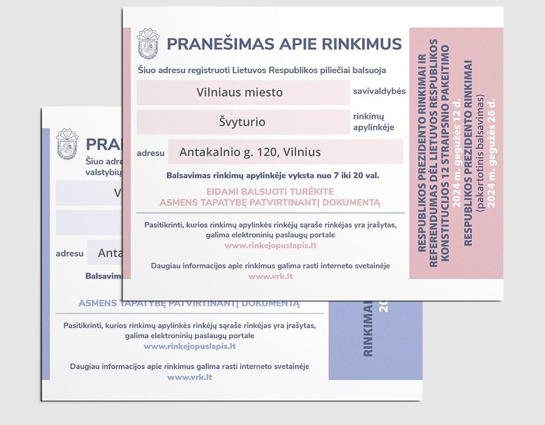 Rinkėjų pašto dėžutėse – pranešimai apie dvejus rinkimus