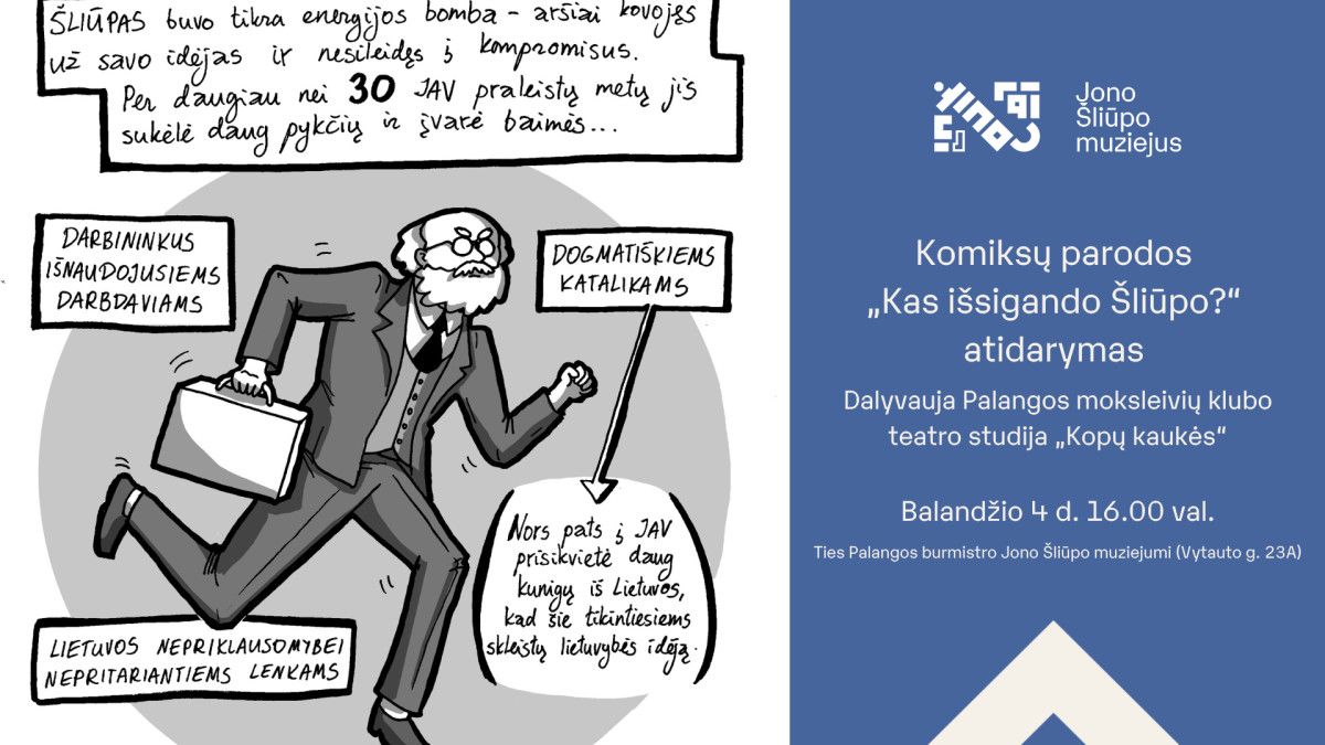 Jungdamasis prie jubiliejinio ranginių ciklo „Palangos dienos", balandžio 4 d. 16 val. Jono Šliūpo muziejus kviečia į komiksų parodos, skirtos pirmajam Palangos burmistrui, atidarymą