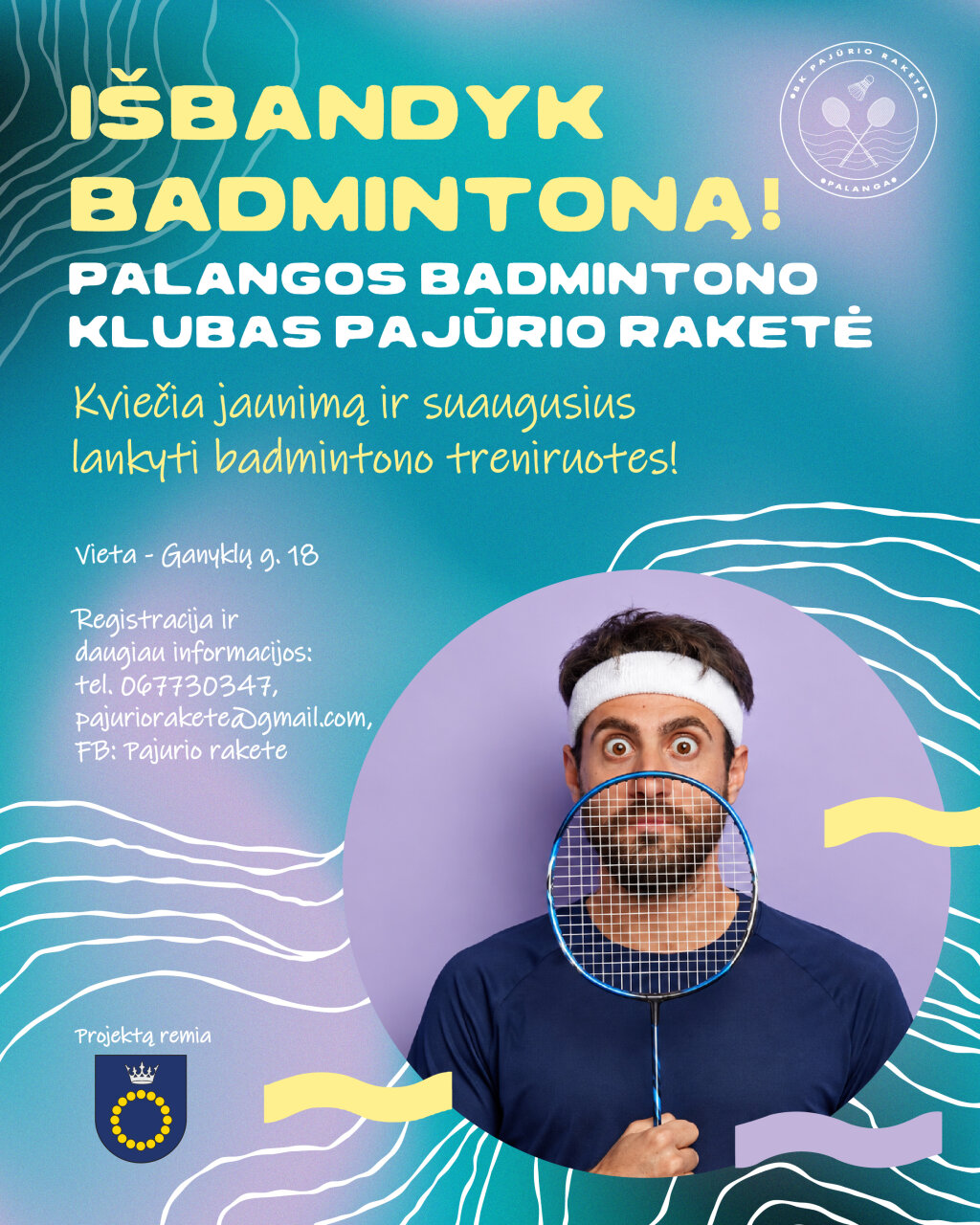 Palangos badmintono klubas „Pajūrio raketė“ kviečia jaunimą nuo 18 metų ir suaugusiuosius prisijungti prie reguliarių treniruočių