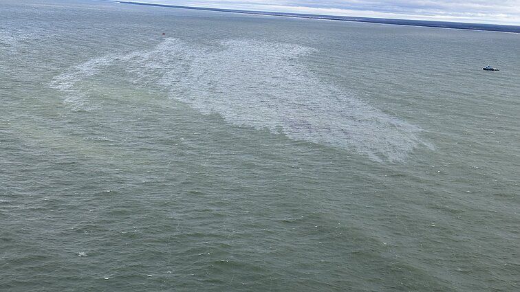 Būtingėje į Baltijos jūrą išsiliejusi nafta / AAD nuotr.