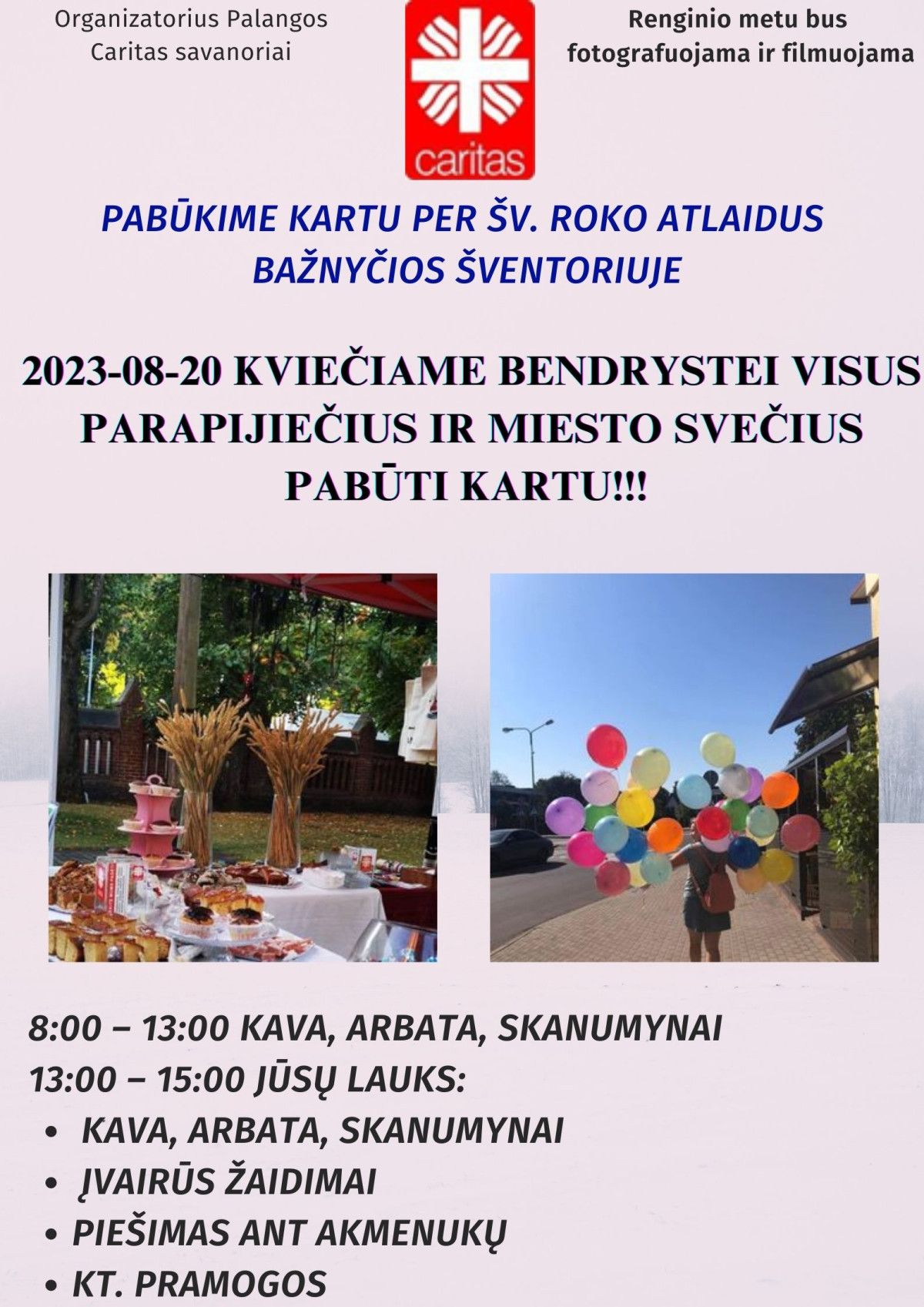Palangos Caritas kviečia bendrystei