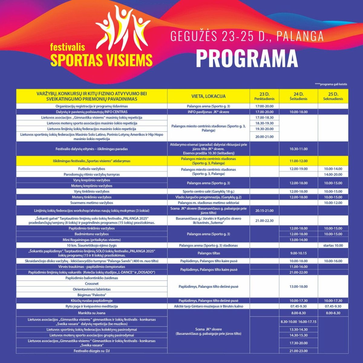 Gegužės 23-25 dienomis kurorte vyks festivalis „Sportas visiems“