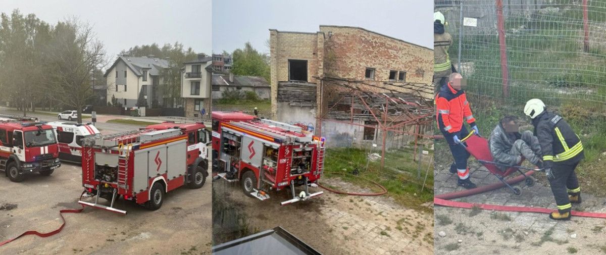 Palangoje degė apleistas pastatas: jame buvęs vyras – ligoninėje