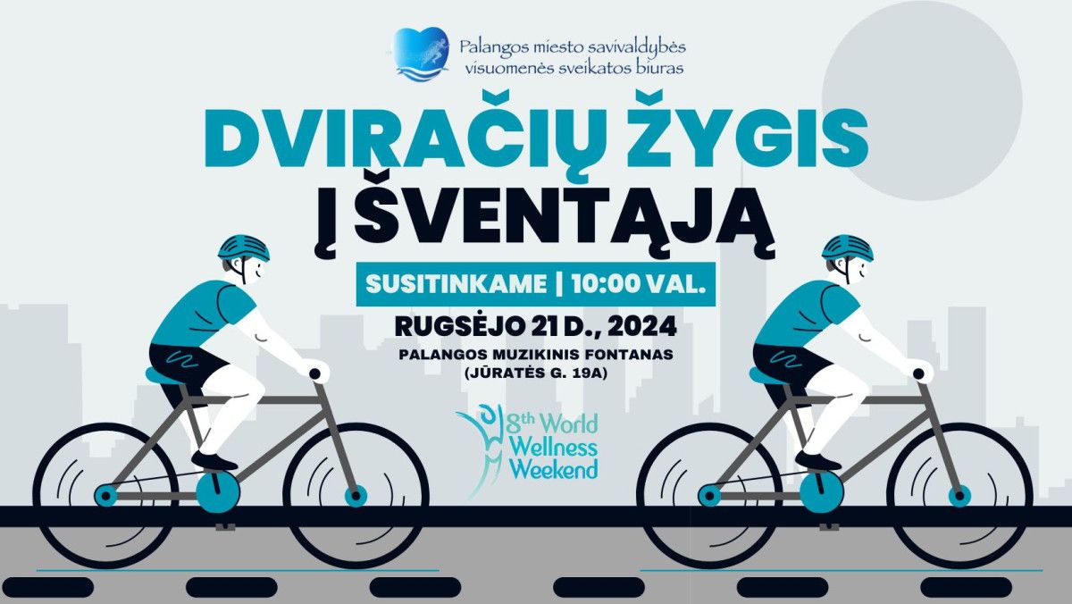 Organizuojamas dviračių žygis į Šventąją