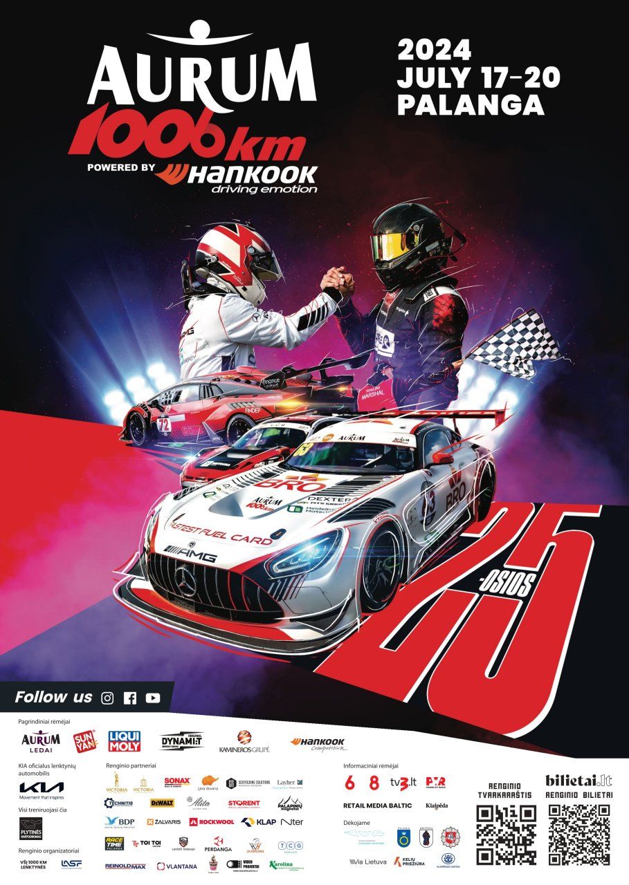 Liepos 17-20 d. Palangoje - Aurum 1006 km Powered By Hankook lenktynės