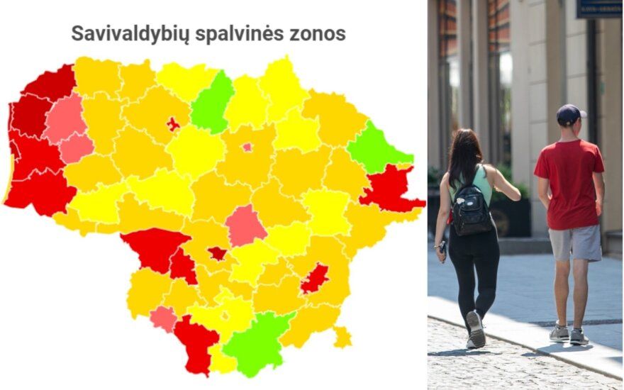 Lietuvoje beliko 3 žaliosios COVID-19 savivaldybės, prasčiausia situacija – Palangoje
