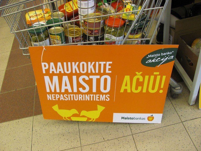 Palangiškių maisto aukos „Maisto bankui“ kurorto „Maxima“ ir „Lidl“ parduotuvėse atiteks kretingiškiams