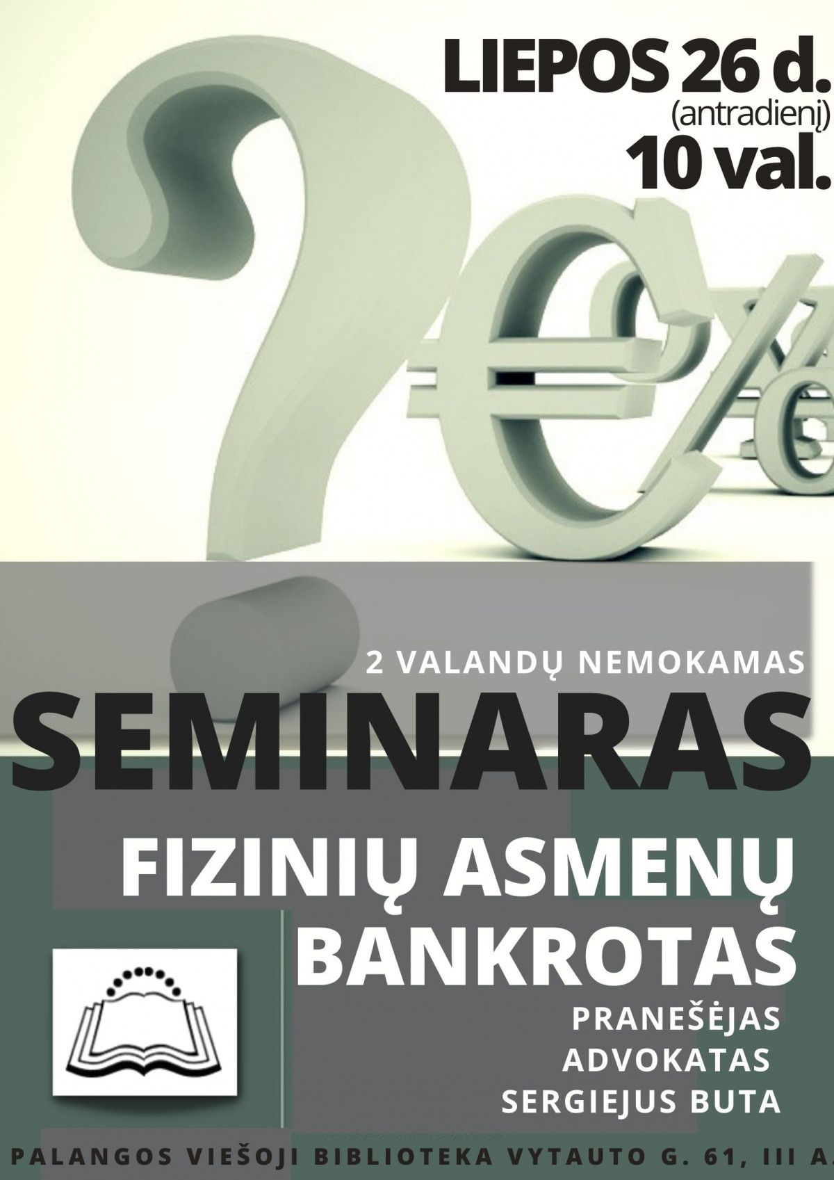 Kviečia į seminarą apie fizinių asmenų bankrotą