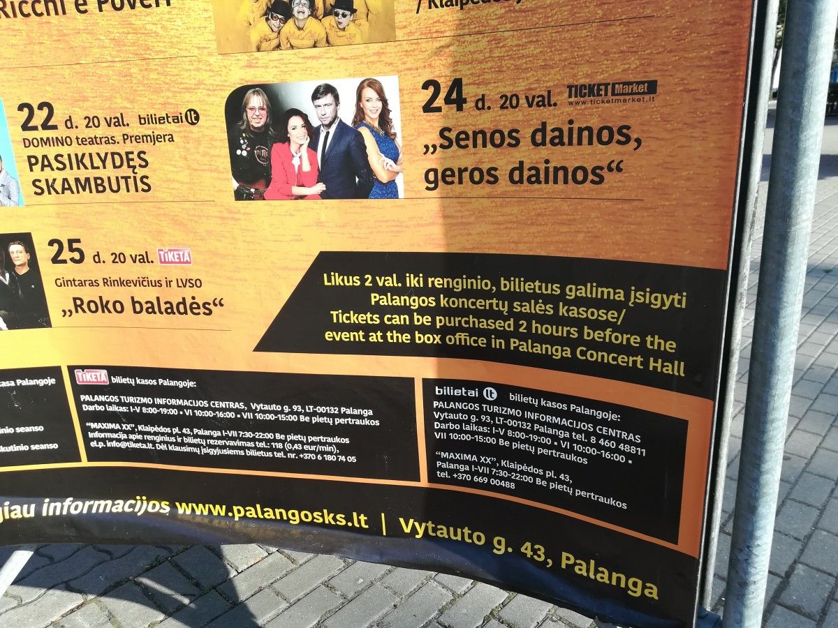 Suklaidino bilietų kasos adresas