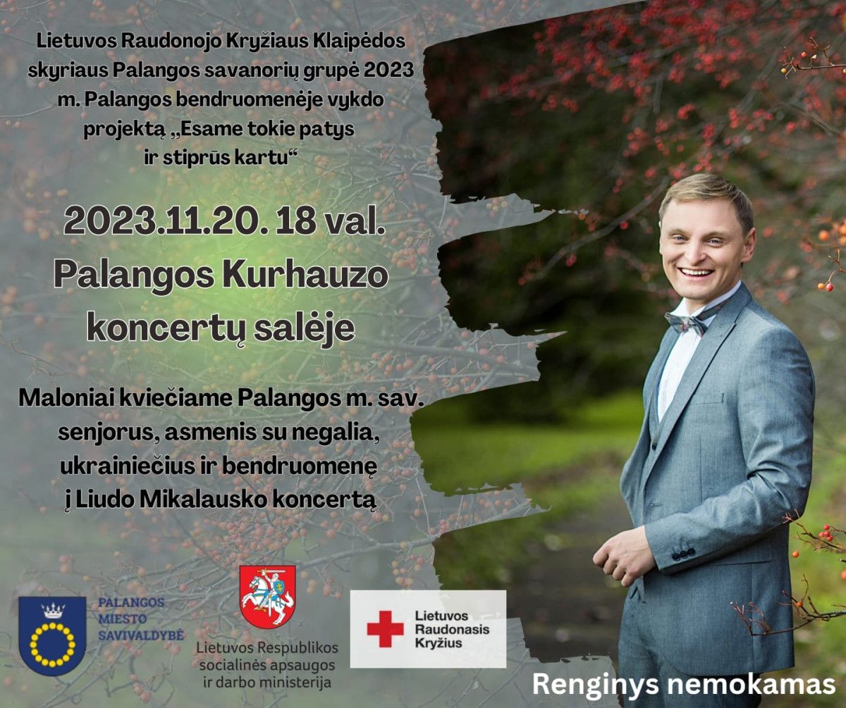 Lapkričio 20 d. Kurhauze – nemokamas Liudo Mikalausko koncertas