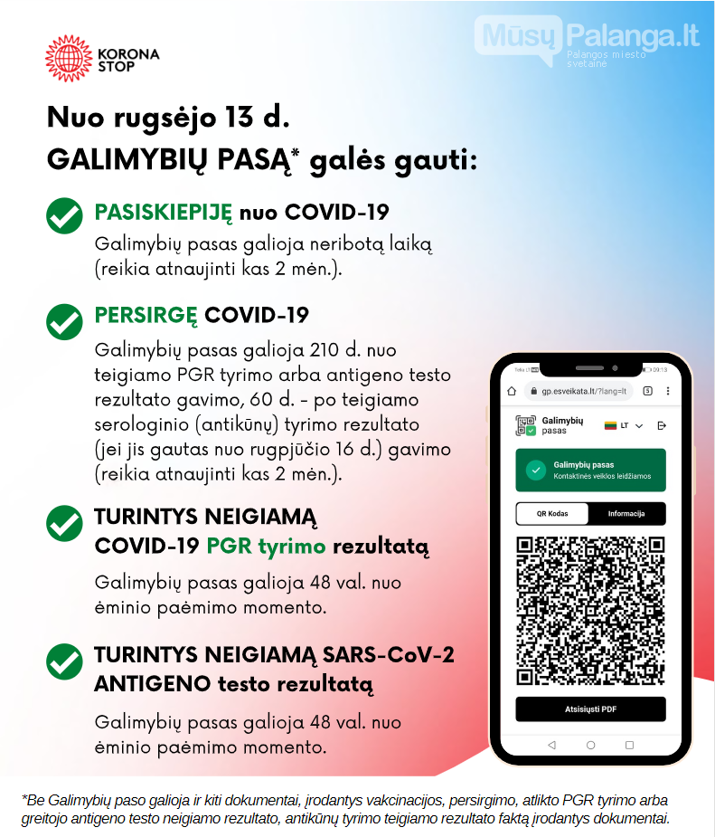 Dėl interesantų priėmimo Palangos miesto savivaldybės administracijos patalpose nuo rugsėjo 13 dienos